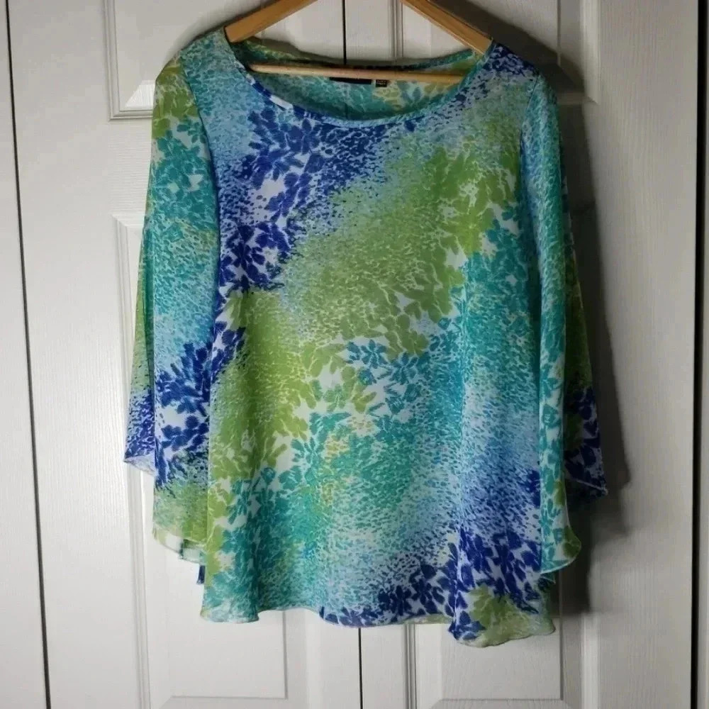 APT. 9 | Poncho | Size S | Green, Blue and Aqua - Picture 3 of 7